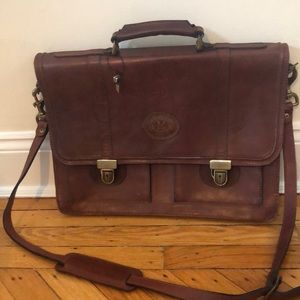 Leather brief case bought in Mexico. Initials CU Never used has keys to lock.